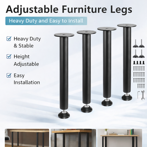 DIY Furniture Parts 16" Adjustable Heavy Duty Steel <b>Table</b> Legs Set of 4 Metal Desk Legs Coffee Dining <b>Table</b> Base EDPTBL026 - Product Image 6