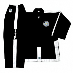 Uniforme ITF noir 8oz, vêtements d'arts martiaux, vêtements de sport de Taekwondo, service OEM, soutien, adultes, unisexe - Product Image 1