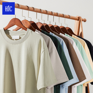 Camiseta HIC Personalizada para Hombre, Verano, 240gsm, 100% Algodón, Cuello Redondo, Lisa, al por Mayor - Product Image 1