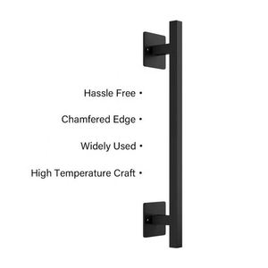 WEKIS Tirador de Metal para Puerta de Granero, Manijas para Puertas y Ventanas, Estilo Moderno, Vintage, Rústico, Acero al Carbono con Recubrimiento Negro, para Almacén o Taller - Product Image 3