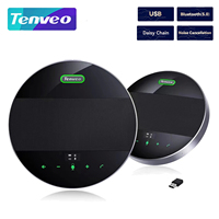 Tenveo M5BEX Daisy-Chain Konferenzlautsprecher mit Touchscreen, Wireless/BT/USB, 5W Lautsprecher, 8000mAh, 4 Mikrofone, 6 Meter Audiosystem