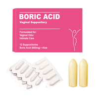 Traitement de la vaginose bactérienne (VB) - Suppositoires vaginaux à base de plantes pour femmes avec acide borique 600 mg - Cliniquement étudié - 12 unités