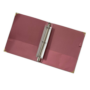 customize A4 PU leather file folder 3 hole ring binder album