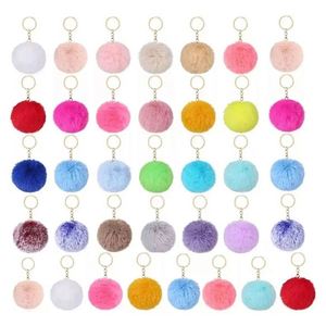 Pompones de Piel Sintética de Conejo con Ganchos para Llaveros, Regalo Promocional - Product Image 1