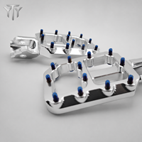 Reposapiés Anchos Cromados para Motocicleta Eléctrica Talaria Sting Surron Light Bee X LBX E-Ride Pro SS, Pedales Antideslizantes