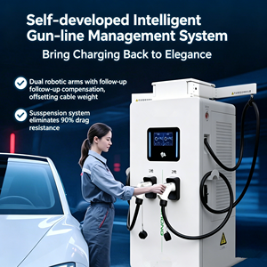 Station <span class=keywords><strong>de</strong></span> recharge rapide DC double pistolet 60kW-160kW <span class=keywords><strong>la</strong></span> plus vendue, chargeur commercial pour véhicules électriques avec écran tactile HD - Product Image 3