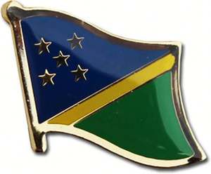 เข็มกลัดโลหะผสมสังกะสีรูปตราหมู่เกาะโซโลมอน สำหรับตกแต่งเสื้อผ้า ผลิตด้วยกระบวนการหล่อแบบหล่อหลอม - Product Image 1