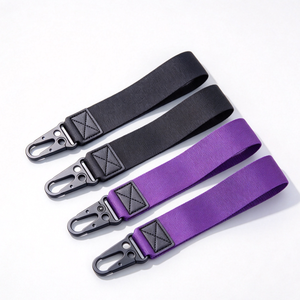 Manufacturer Custom Logo Short <b>Lanyard</b> Strap Promotional Polyester Hand Wrist Strap with Eagle Hook Personalized Keychains - Product Image 1