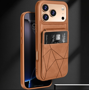Funda de Lujo para Teléfono Celular de Cuero PU para iPhone 12 13 14 15 16 17 Pro Max con Tarjetero, Soporte Plegable y Protección Contra Impactos - Product Image 1
