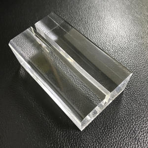 Lucite Slotted Pequeno Bloco De Titular Do Cartão Do Suporte Do Sinal De Mesa De Casamento Base De Sinal Acrílico Claro - Product Image 2