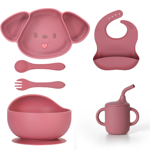 Vajilla personalizada para recién nacidos 100% sin BPA para niños, vajilla <span class=keywords><strong>de</strong></span> silicona, juego <span class=keywords><strong>de</strong></span> platos <span class=keywords><strong>de</strong></span> silicona con ventosa para alimentación <span class=keywords><strong>de</strong></span> bebés - Product Image 3