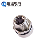Conectores de montaje en panel M8 PCB circular 2 3 4 5 6 8 10 12 17 pines hembra recto IP67 enchufe impermeable ZLconnector para