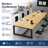 Table de Conférence Commerciale en Bambou Taipan - Design Minimaliste Rectangulaire pour Bureau, Combinaison Libre, Mobile, Formation et Négociation