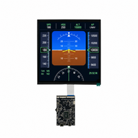 Écran LCD carré IPS 10 pouces 1200*1200 haute luminosité 1000 nits pour simulateur de vol avec carte de commande 40 broches MIPI