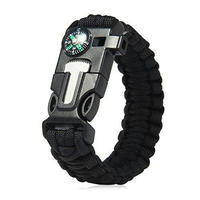 Camping Randonnée Boussole Bracelet Fermoir 5 en 1 Multi Wrap Around Bracelet Avec Flint