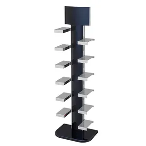 Double-Sided Flooring Metal Shops Shoes Display Stands Footwear Tower Display Rack