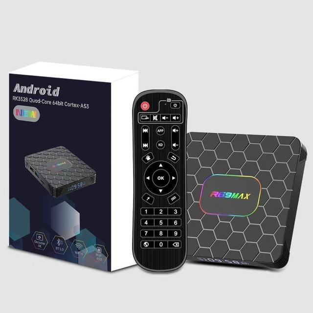 R69 MAX Smart TV Box, RK3528 Chip, Android 14 OS, 4GB+32GB Memory, Dual Band WiFi  4K Ultra HD Home Media Player