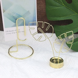 Supporto per Memo in Metallo Dorato, Porta Note a Forma di Foglia, <span class=keywords><strong>Clip</strong></span> Decorativa per Foto e Biglietti da Tavolo per Matrimoni e Ufficio - Product Image 5