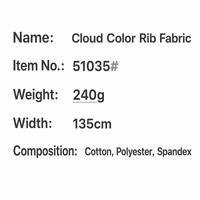 Tissu côtelé extensible 4 directions, respirant, doux et soyeux, poids moyen 240G, couleur nuage, en coton/polyester/spandex, rayé, pour filles