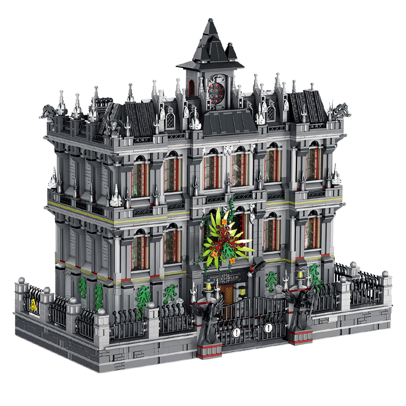 613002 MOC сумасшедшая больница для дома, Вилла «DIY», архитектурные блоки, Набор пазлов, 1:8 весы, пластиковые кирпичи, совместимые для детей