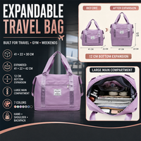Sac de voyage extensible OEM personnalisé avec compartiment sec/humide et manchon de bagage pour la gym, les week-ends, sac fourre-tout pour femme