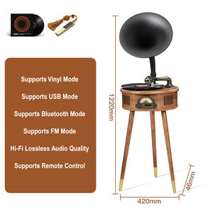 Tocadiscos Retro de Madera con Sonido HiFi, Bluetooth, USB, Radio FM y Control Remoto, Gramófono Vintage para Sala de Estar - Product Image 2