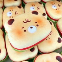 Jouet Squishy à Remontée Lente, Ours Mignon en Forme de Pain, Jouet Anti-Stress, Jouet Sensoriel Kawaii, Squishies pour Enfants et Adultes en Matière PU
