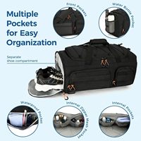 Sac à dos de sport, sac de voyage résistant à l'eau avec compartiment séparé pour chaussures et articles mouillés