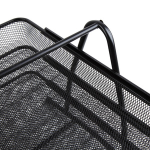 Comix B2163 Bandeja de malla metálica para archivos, organizador de escritorio de oficina de 3 niveles, color negro - Product Image 4