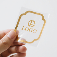 Etiquettes Adhésif Personnalisé Impression Logo Étanche Feuille D'or Cosmétique Clair Emballage Étiquettes Autocollants Transparents