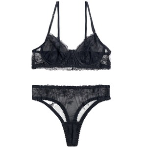 Nuovo Set Reggiseno Push-up e Slip in Pizzo Sexy da Donna 2026 - Lingerie <span class=keywords><strong>Nera</strong></span> Intima Femminile alla Moda con Dettagli Scavati - Product Image 5