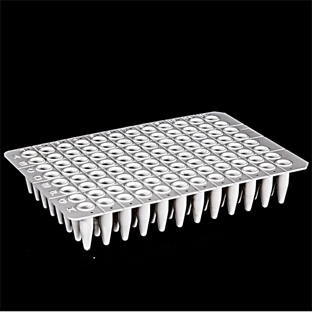 Упакованная ПЦР-пластина без юбки, 96 белых необработанных ПЦР-пластин для лабораторного использования/