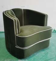 Fauteuil d'angle individuel moderne et confortable en velours capitonné avec dossier réglable, modèle SF-3287 pour salon