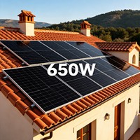 Panneau solaire monocristallin 620W 650W à cadre argenté en stock entrepôt Thaïlande pour stockage d'énergie domestique