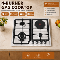 Cuisinière multifonction gaz et électrique, tête de combustion en acier inoxydable, allumage électronique, compatible gaz, classe d'efficacité énergétique 3200W