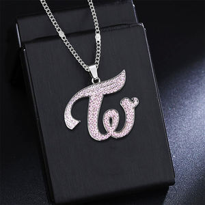 Collier en cuivre avec pendentif serti de diamants BL/ BUS/ TWICE/STRAYKIDS LOGO Idol Colliers pour hommes et femmes Colliers et <span class=keywords><strong>accessoires</strong></span> - Product Image 4