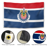 Drapeau de supporter de football rouge, blanc et bleu, bannière murale de style mexicain pour la décoration de la chambre, de la salle de jeux, du bar et de l'extérieur