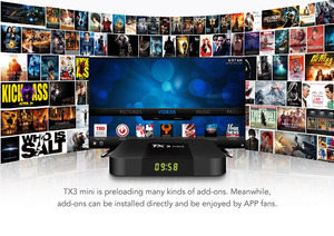 TX3กล่องรับสัญญาณสมาร์ททีวีขนาดเล็ก,กล่องรับสัญญาณทีวี4K HDรับแสงจากแอนดรอยด์8.1ตังเมอบอุ่นขนาด50 W Quad Core 1G/2G 8G/16G Kodi - Product Image 3