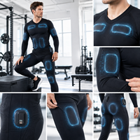 Combinaison intégrale en silicone pour homme, machine d'électrostimulation EMS, combinaison EMS sèche avec boîtier d'alimentation