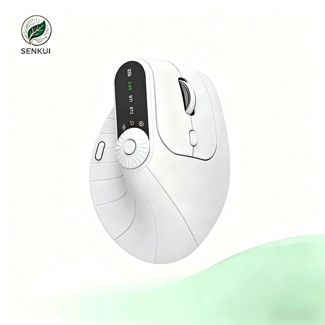 Right-Handed Multi-Device Vertical Ergonomic Mouse With Function Adjustment Kno Rechargeable 2.4G Wireless BT Mouse