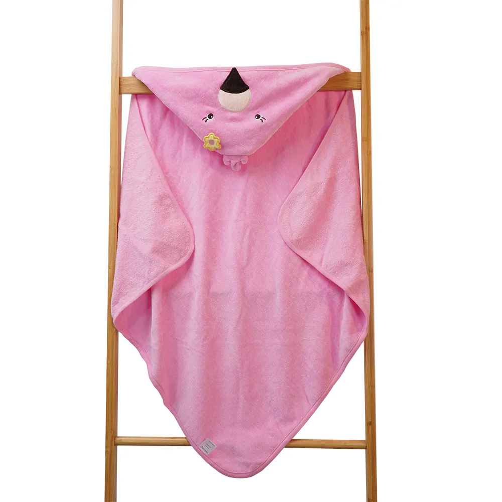 Grillige Charme: Direct In De Fabriek 100% Puur Katoenen Cartoon Handdoek Met Capuchon-Gepersonaliseerd Comfort Voor Babybadplezier
