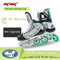Patins à roulettes de hockey en ligne Vik-Max HI/LO, matériau CNC, roues en PU double couche SHR, roulements ABEC-5, alliage d'aluminium intégré, en stock