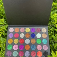 Vente en gros de cosmétiques couleur marque privée fard à paupières pailleté maquillage cosmétique ombre à paupières 35 couleurs palette de fards à paupières pailletés