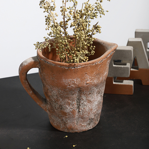 Maceta suculenta con asa para jardín, decorativa, con logotipo personalizado, <span class=keywords><strong>forma</strong></span> <span class=keywords><strong>de</strong></span> <span class=keywords><strong>taza</strong></span> única, para interiores, decoración del hogar, cemento - Product Image 2
