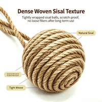 Jouet Chat Boule Sisal Griffoir Suspendu Interactif Corde Résistant aux Morsures pour Chats et Chiens