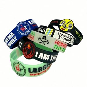 Bracelet en silicone personnalisé avec logo, bracelet en caoutchouc injecté d'encre, pour cadeaux promotionnels - Product Image 4