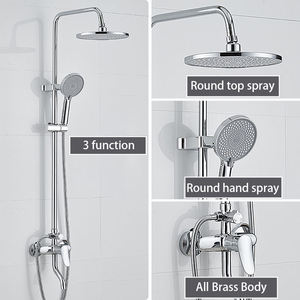 Bathroom Rain Black <b>Shower</b> Mixer <b>Shower</b> 3 Functions <b>Bathing</b> <b>Set</b> Storage Rack Type Contemporary Exposed <b>Shower</b> Faucet - Product Image 5