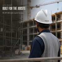 Casque de sécurité industriel certifié EN397 en ABS, suspension à 6 points, réglage par cliquet, casque rigide pour la construction et l'entrepôt