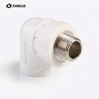 Raccord coudé mâle fileté en PPR, surface lisse, connecteur pour matériaux de plomberie, appareils électroménagers et systèmes de chauffage
