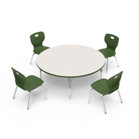 Mobilier scolaire moderne Table de formation Salle de classe double Tables et chaises d'école Bureau de table circulaire pour étudiants